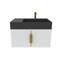 Castello Usa Amazon 30-inch White Right Vanity Set with Black Top and Gold Handles CB-MC-30W-GLD-2056R-BL - alternate 2
